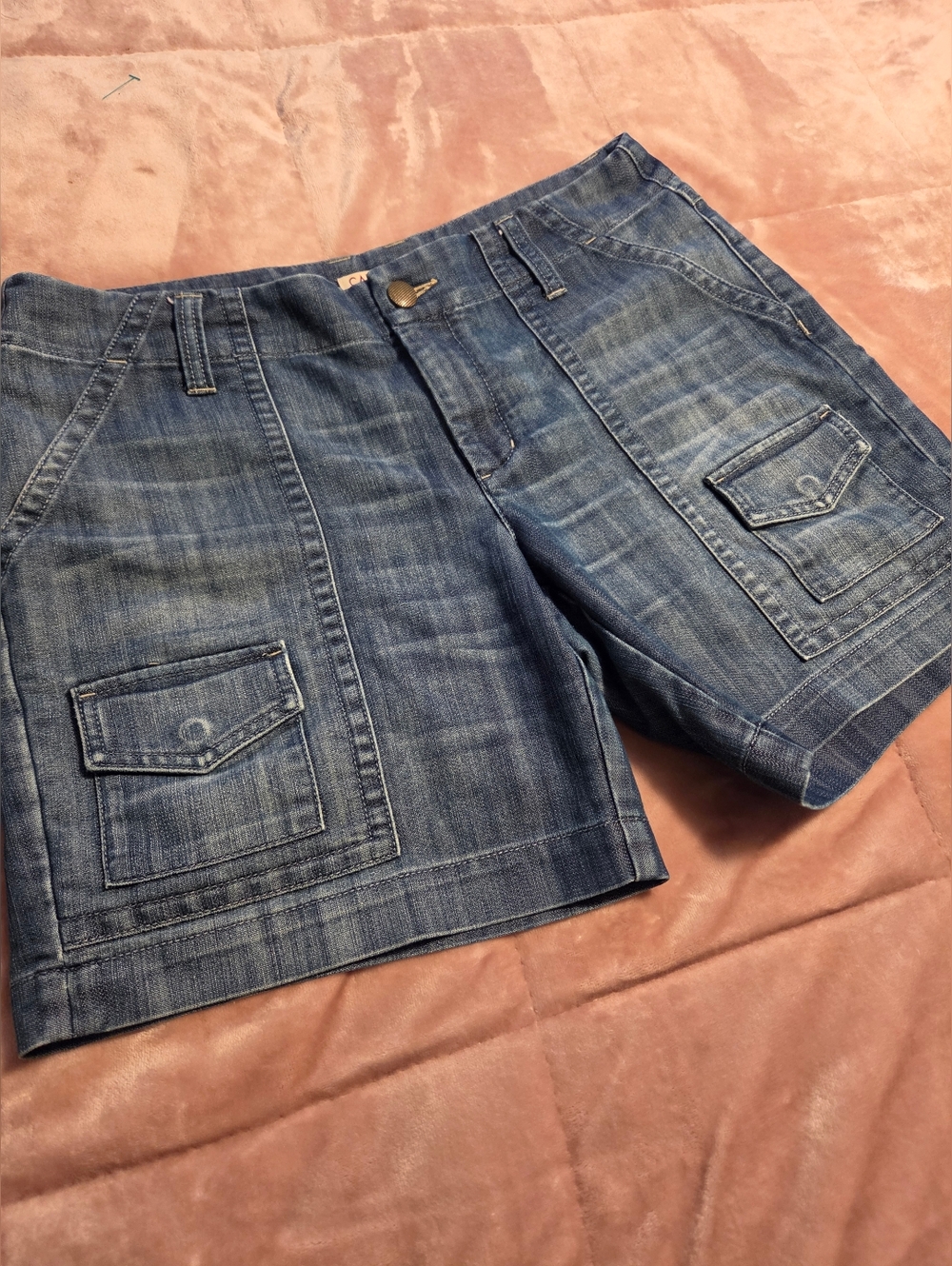 VTG CAbi Jean Faded Blue Denim Shorts Size 14